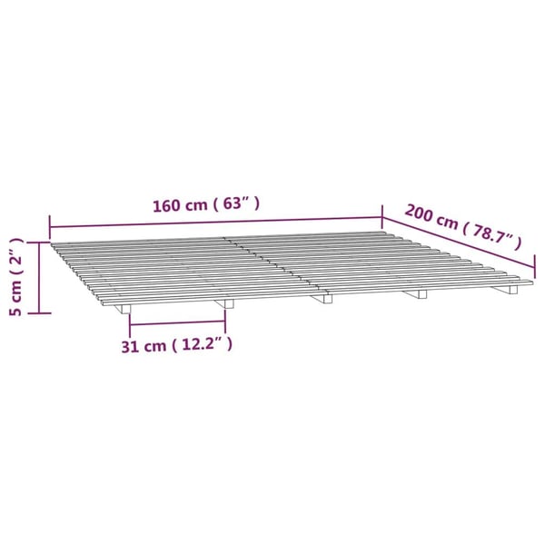 vidaXL Sengeramme 160x200 cm heltre furu