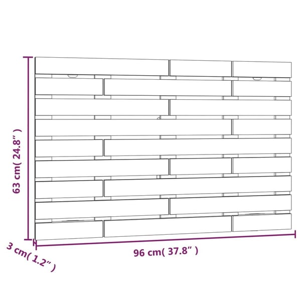 vidaXL Veggmontert hodegavl honningbrun 96x3x63 cm heltre furu