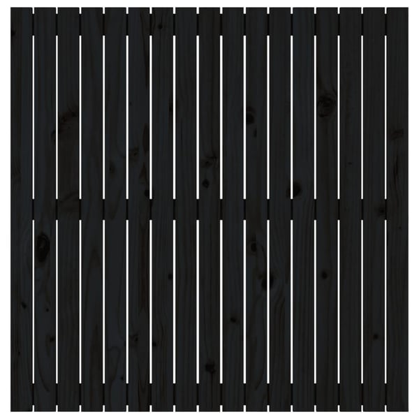 vidaXL Veggmontert sengegavl svart 108x3x110 cm heltre furu
