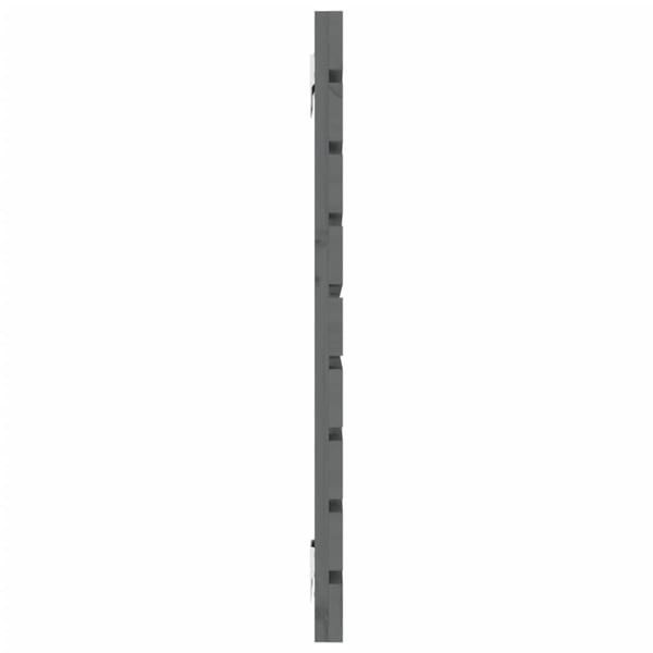 vidaXL Veggmontert sengegavl grå 146x3x63 cm heltre furu