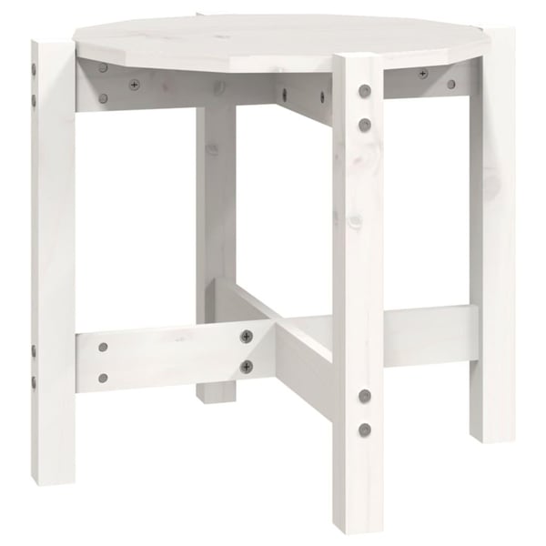 vidaXL Soffbord vit Ø 52,5x45 cm massiv furu