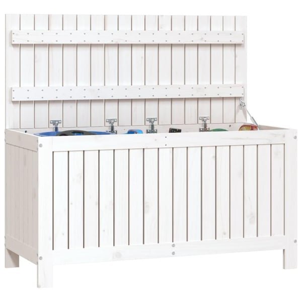 vidaXL Putekasse hvit 115x49x60 cm heltre furu