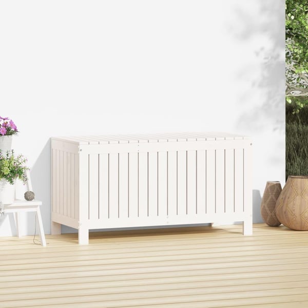 vidaXL Putekasse hvit 115x49x60 cm heltre furu