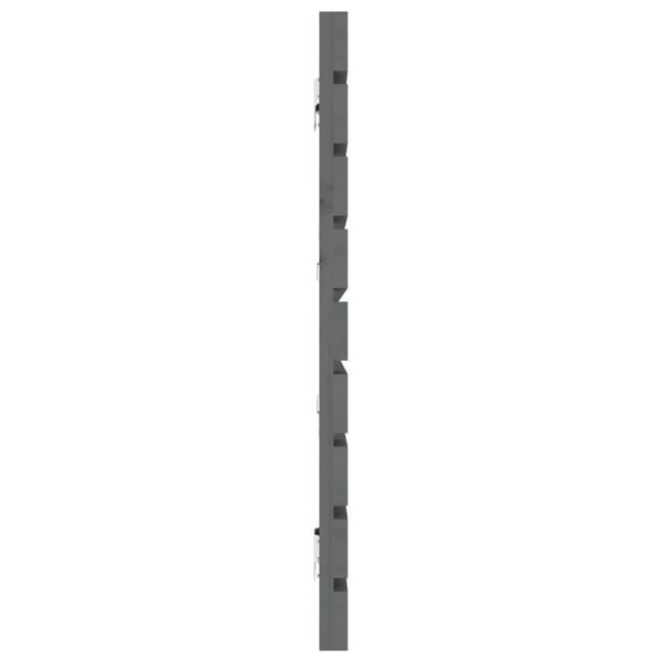 vidaXL Veggmontert sengegavl grå 206x3x63 cm heltre furu