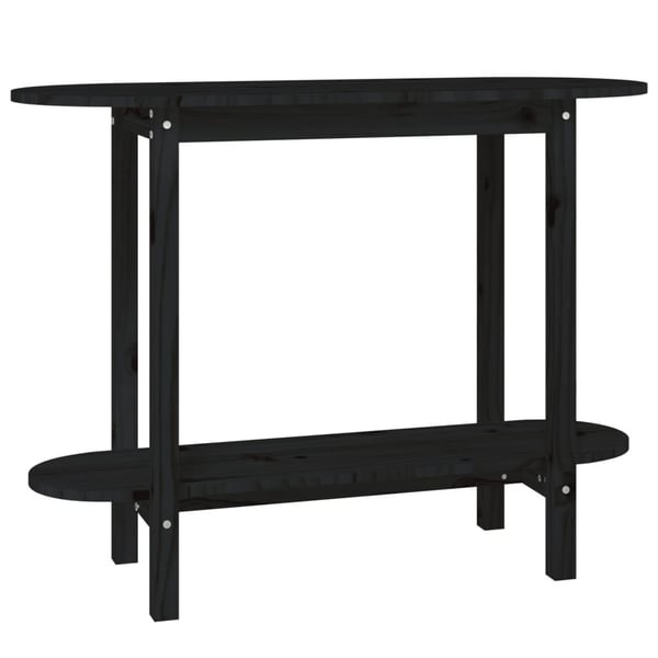 vidaXL Konsollbord svart 110x40x80 cm heltre furu