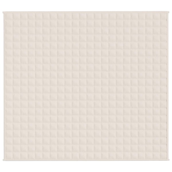 vidaXL tyngdetæppe 200x225 cm 13 kg stof lys cremefarve