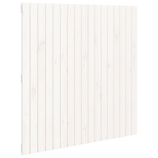 vidaXL Veggmontert sengegavl hvit 108x3x110 cm heltre furu