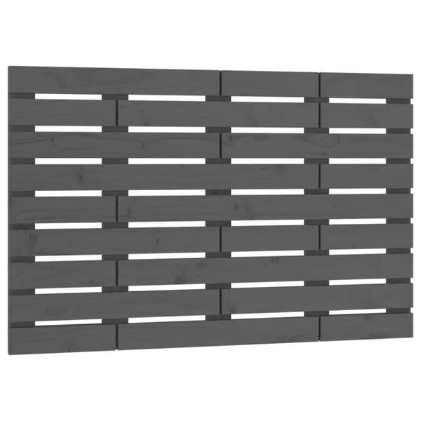 vidaXL Veggmontert sengegavl grå 106x3x63 cm heltre furu