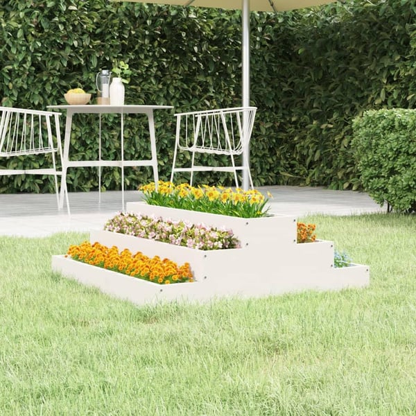 vidaXL Plantekasse hvit 80x80x27 cm heltre furu