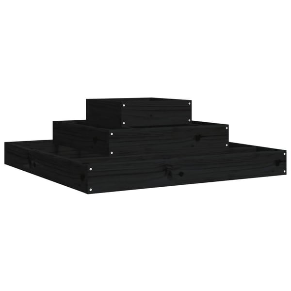 vidaXL plantekasse 80x80x27 cm massivt fyrretræ sort