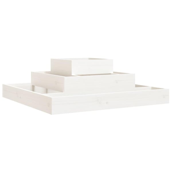 vidaXL Plantekasse hvit 80x80x27 cm heltre furu