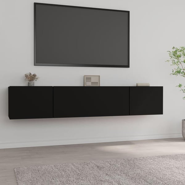 vidaXL tv-borde 2 stk. 80x30x30 cm konstrueret træ sort