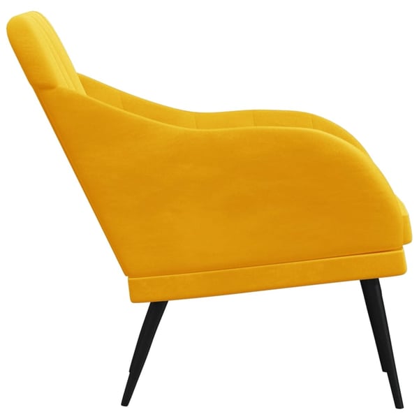 vidaXL lænestol 63x76x80 cm velour gul