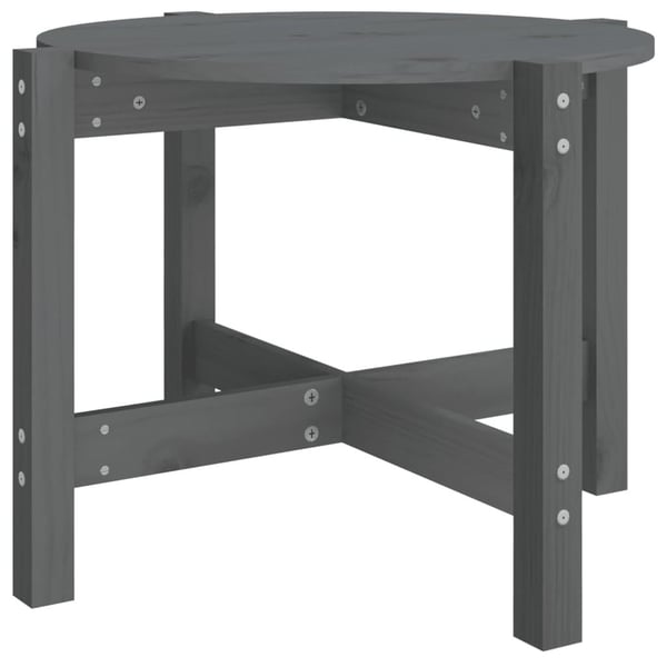 vidaXL Salongbord grå Ø 62,5x45 cm heltre furu