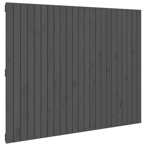 vidaXL Veggmontert hodegavl grå 146,5x3x110 cm heltre furu