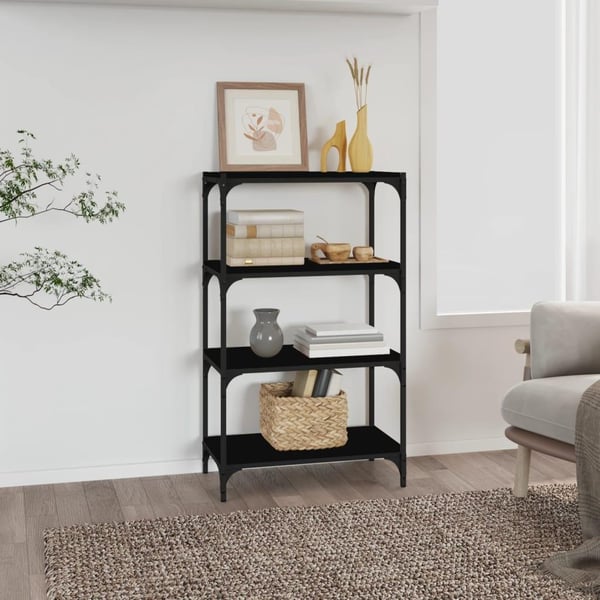 vidaXL bogreol 60x33x100 cm konstrueret træ og stål sort