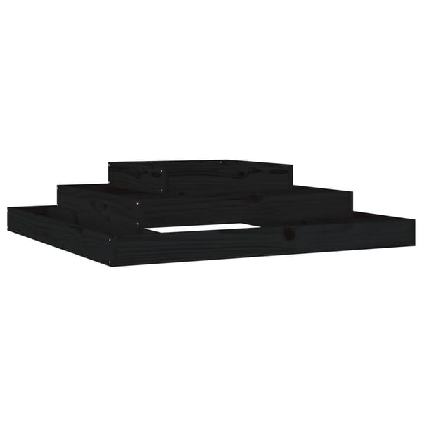 vidaXL Plantekasse svart 110x110x27 cm heltre furu