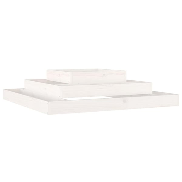 vidaXL Plantekasse hvit 110x110x27 cm heltre furu
