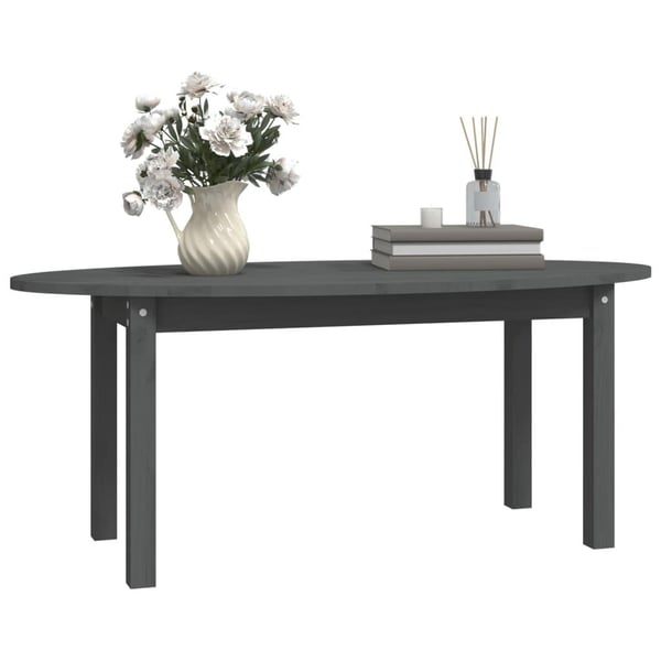 vidaXL Salongbord grå 110x55x45 cm heltre furu