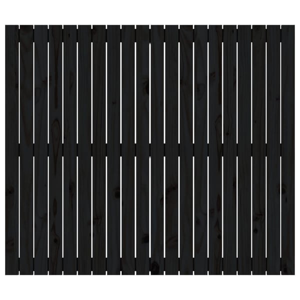vidaXL Veggmontert sengegavl svart 127,5x3x110 cm heltre furu