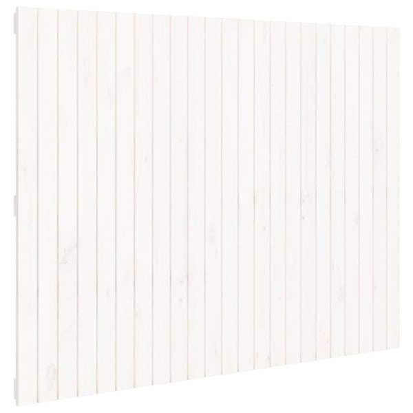 vidaXL Veggmontert sengegavl hvit 146,5x3x110 cm heltre furu
