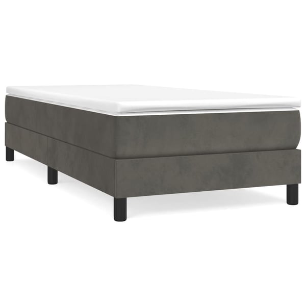 vidaXL Boxspring sengeramme Mørkegrå 80x200 cm Fløjl