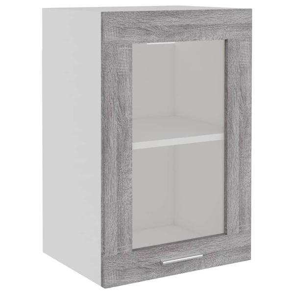 vidaXL Vegghengt glasskap "Lyon" grå sonoma 40x31x60 cm