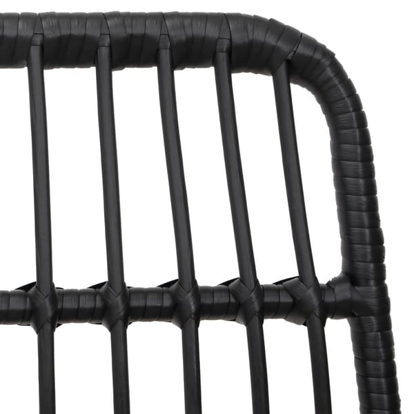 vidaXL spisebordssæt til haven 9 dele polyrattan sort