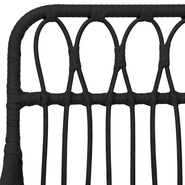 vidaXL spisebordssæt til haven 9 dele polyrattan sort