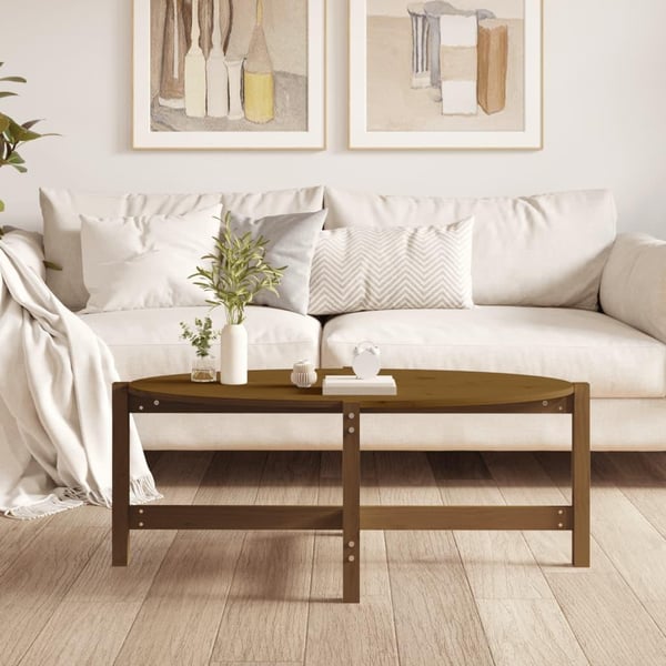 vidaXL Salongbord honningbrun 118x63x45 cm heltre furu