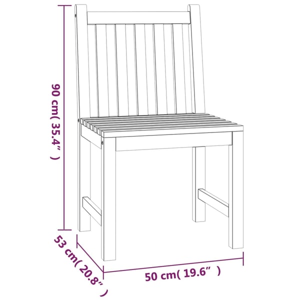 vidaXL Hagespisegruppe 3 deler heltre teak