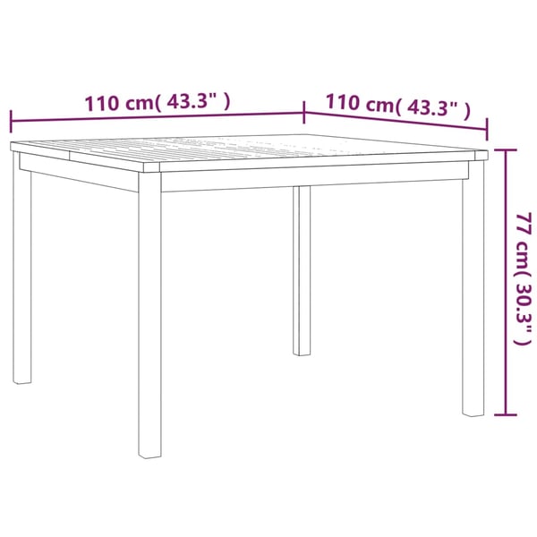 vidaXL Hagespisegruppe 3 deler heltre teak