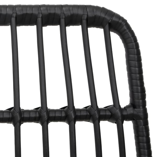 vidaXL spisebordssæt til haven 7 dele polyrattan sort