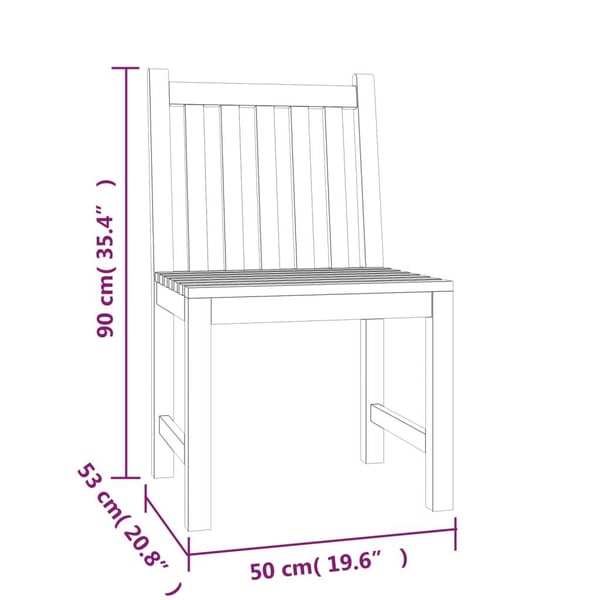 vidaXL Hagespisegruppe 5 deler heltre teak