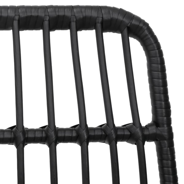 vidaXL spisebordssæt til haven 7 dele polyrattan sort