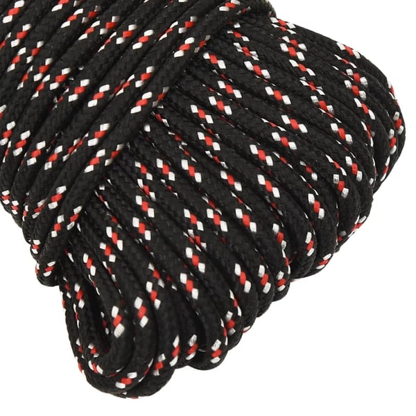 vidaXL Båttau svart 4 mm 25 m polypropylen