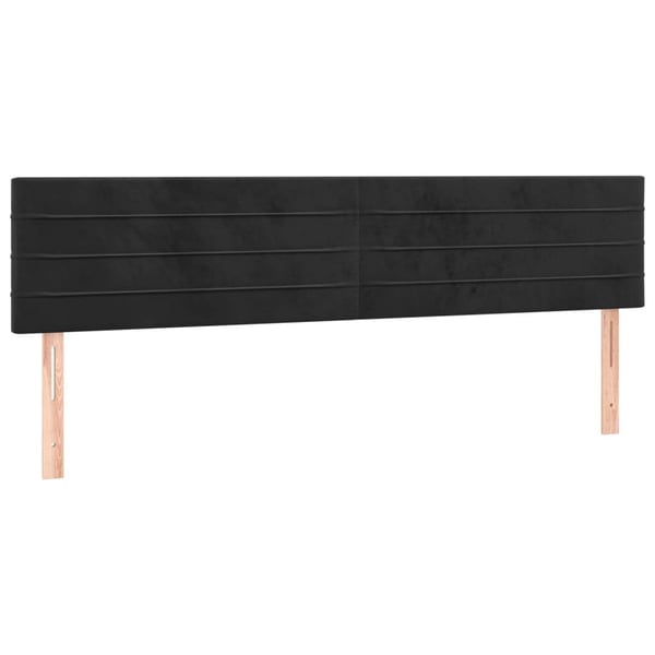 vidaXL kontinentalseng med LED-lys 180x200 cm fløjl sort