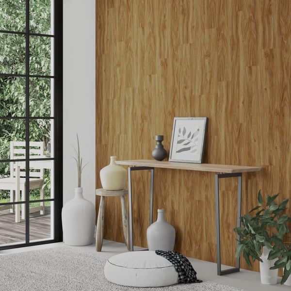 vidaXL Veggpaneler treutseende brun PVC 2,06 m²