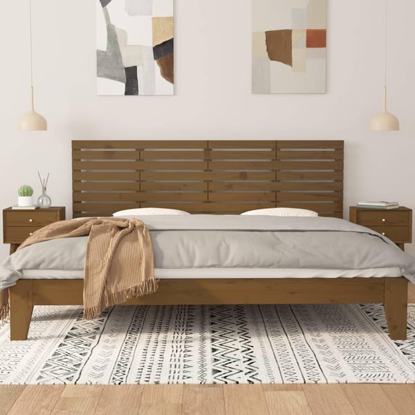 vidaXL Veggmontert hodegavl honningbrun 206x3x63 cm heltre furu