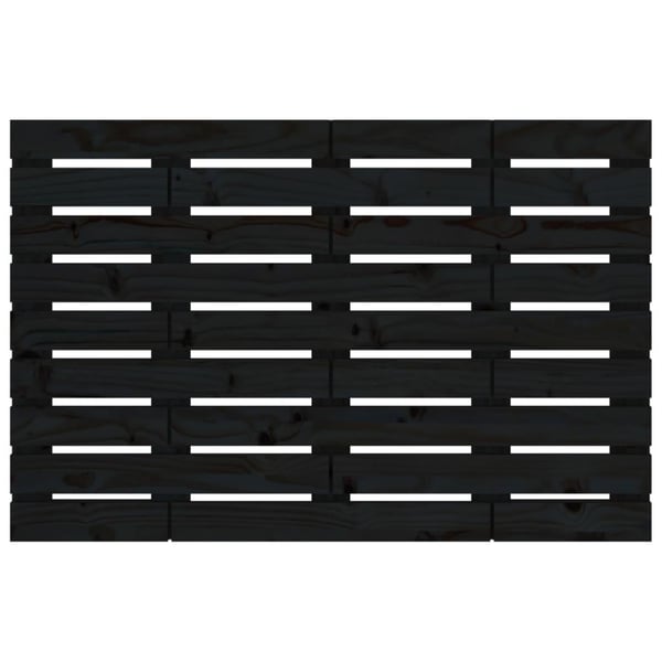 vidaXL Veggmontert sengegavl svart 81x3x63 cm heltre furu