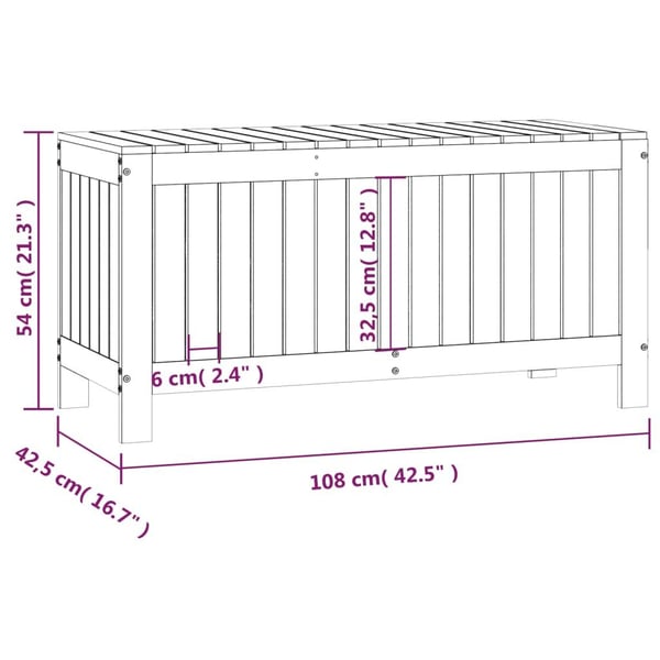vidaXL havekasse 108x42,5x54 cm massivt fyrretræ gyldenbrun
