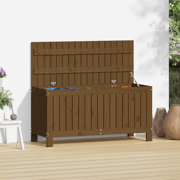 vidaXL havekasse 108x42,5x54 cm massivt fyrretræ gyldenbrun