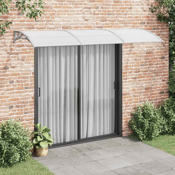 vidaXL Ovikatos harmaa 300x100 cm polykarbonaatti
