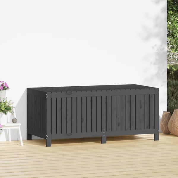 vidaXL Putekasse grå 147x68x64 cm heltre furu