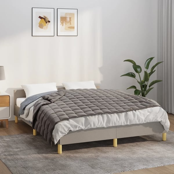 vidaXL tyngdetæppe 120x180 cm 9 kg stof grå