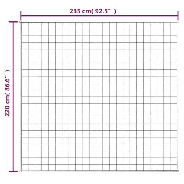 vidaXL Vektdyne grå 220x235 cm 15 kg stoff