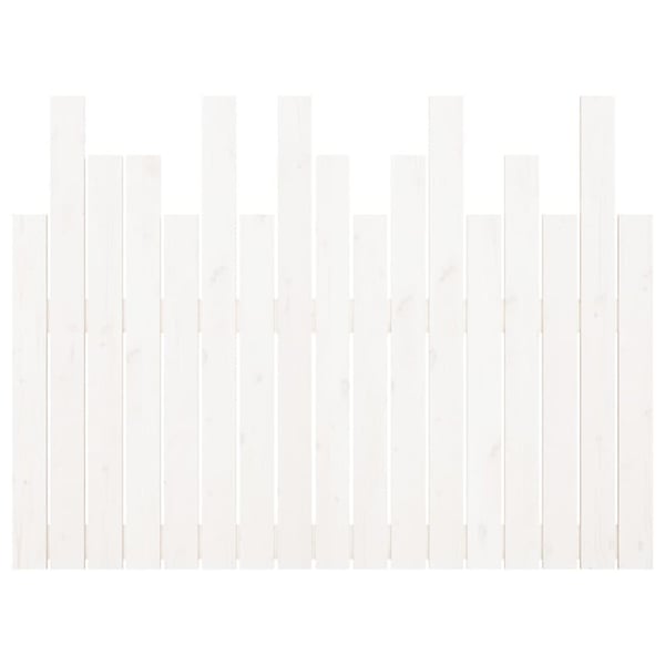 vidaXL Veggmontert sengegavl hvit 108x3x80 cm heltre furu