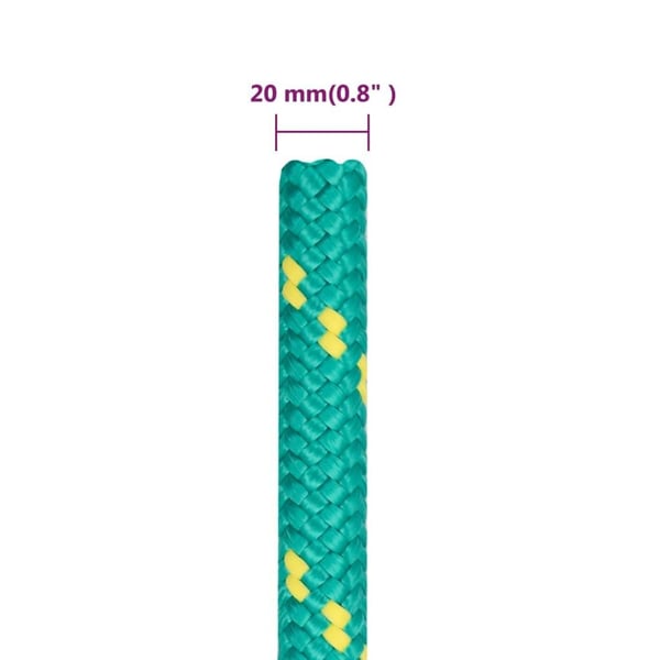 vidaXL Båttau grønn 20 mm 50 m polypropylen