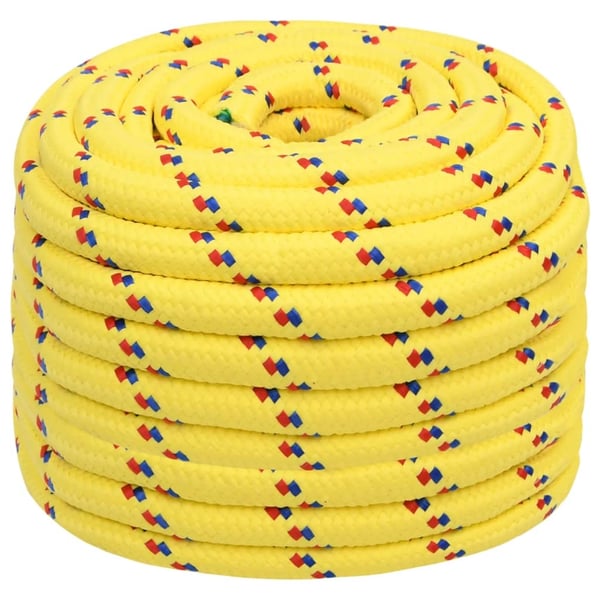 vidaXL Båttau gul 20 mm 50 m polypropylen
