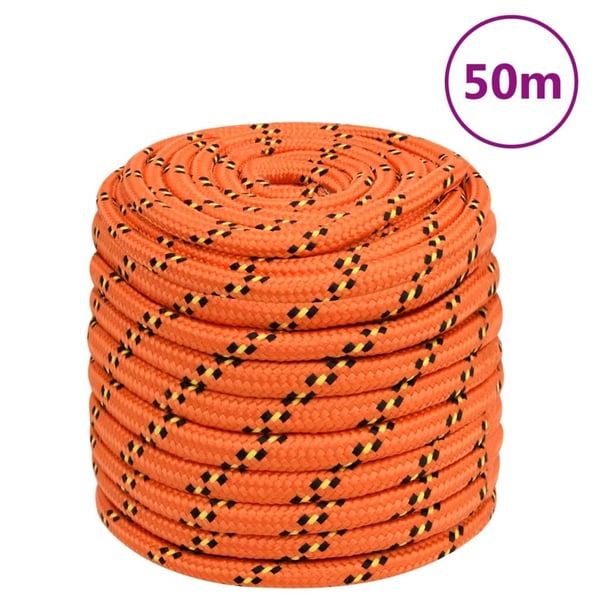 vidaXL tovværk til båd 16 mm 50 m polypropylen orange